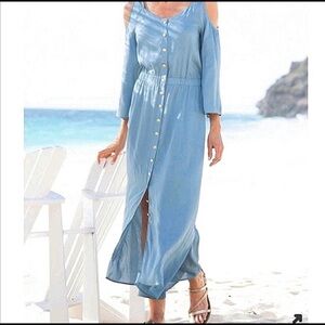 ☀️PRICE DROP! LIKE NEW! Soft Surroundings Bridgette Cold Shoulder Dress❣️